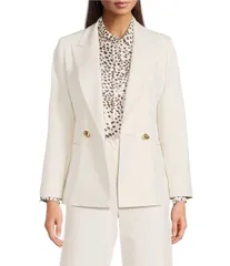 マレーラ レディース アウター コート ブレザー Marella Milltropico Notch Lapelong Sleeve Button Blazer White ホワイトのサムネイル