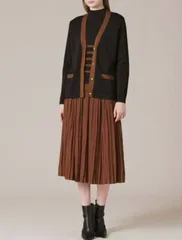 MACKINTOSH LONDON　マッキントッシュロンドン　スムース編み　Vネックカーディガン＆プルオーバー　セット　38　Mのサムネイル