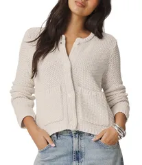 スプレンディット レディース アウター ニット・セーター カーディガン Splendid Angela Round Neck Long Sleeve Button Front Cardigan Oak