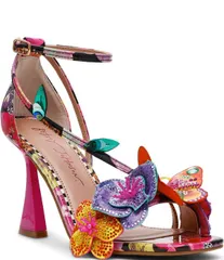 ベッツィジョンソン レディース シューズ サンダル Betsey Johnson Camile Beaded Flower and Butterfly Ornament Dressandals Blaのサムネイル