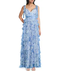 ビーダーリン レディース トップス ワンピース ティアード フラワー柄 プリント フリル メッシュ ノースリーブ フラワー B Darlin Sleeveless Floral Printed Meshirred Illusion Bodice Tiered