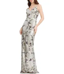 ドレスザポプレーション レディース トップス ワンピース Vネック フラワー柄 スパンコール ノースリーブ フラワー Dress the Population Cammie Floral Sequin VNeck Sleevelessheath Gown Pe