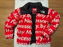 Supreme x THE NORTH FACE ザノースフェイス 15FW レタリング Nuptse(ヌプシ) レッド グースダウン ダウン