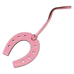 HERMES(愛馬仕) 鑰匙圈(吊飾) 馬蹄形 桃紅 馬蹄鐵(馬蹄)