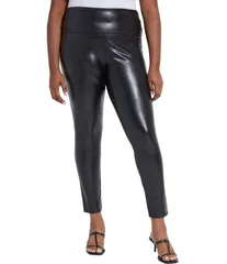 リジー レディース ボトムス カジュアルパンツ プラスサイズ レザー レギンス フェイクレザー Lysse Textured Plus Size Faux Leather Skinny Leggings Kohl Black ブラック
