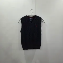 ポロラルフローレン キッズ ケーブル ニット ベスト ネイビー S/8