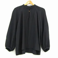 セオリーリュクス ブラウス シャツ トップス 長袖 プルオーバー 日本製 レディース 38サイズ ブラック theory luxe 【中古】