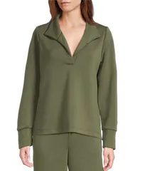 トッミーバハマ レディース アウター パーカー・スウェット スウェット シャツ ニット Tommy Bahama Palm Voyage Knit 4Way Stretch Johnny Collar Long Sleeve Sweatshirt Beetle