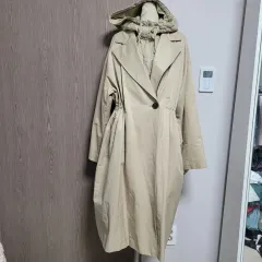 ボブ ベージュ WHO フード ロング コート 季節の変わり目 ロング アウター オーバーサイズ