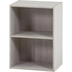 カラーボックス可動棚2段 ホワイトウォッシュ 組立品