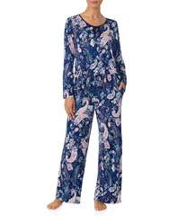 トッミーバハマ レディース アンダーウェア ナイトウェア プリント ニット Tommy Bahama Paisley Print Long Sleeve Scoop Necknit Long Pajama Set Multi Paisley マルチカラー