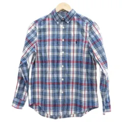 ラルフローレン RALPH LAUREN カジュアルシャツ L/G 14-16 青 ブルー チェック柄 ボタンダウン 長袖 /YS32 ■ECD001 男の子