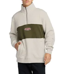 ビラボン メンズ アウター パーカー・スウェット シャツ フリース Billabong Badog Heavyweight Fleece Color Block Sweatshirt Sand Heather ヘザー