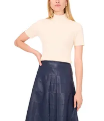 ワンステート レディース アウター ニット・セーター タートルネック セーター 1 STATE Turtle Neck Short Sleeve Sweater New Ivory アイボリー