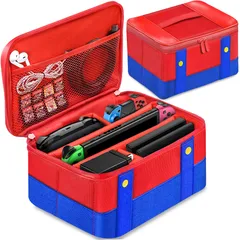 キャリング Switch ケース ケース ケース ケース スイッチ スイッチ ケース Switch 収納 収納 Switch かわいい オールインワン バッグ スイッチ用 ニンテンドー バッグ(赤/青) 有機ELモテル対応】スイッチ 【Switch/Switc