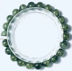 上質EU製定価238万円★天然水晶45Aグリーンルチル★パワーストーン 幸運 高級 お守り 巨大約9mm ★A1871