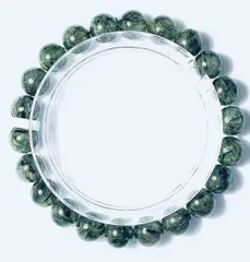 上質EU製定価238万円★天然水晶45Aグリーンルチル★パワーストーン 幸運 高級 お守り 巨大約9mm ★A1869