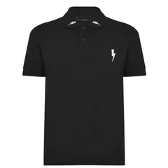 ニールバレット メンズ トップス ポロシャツ NEIL BARRETT 3 Bolt Polo Shirt Black 524 ブラックのサムネイル