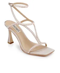 バッジェリーミシュカ レディース シューズ サンダル Badgley Mischka Womens Gianni Square Toe Evening Sandals Nude Satinのサムネイル