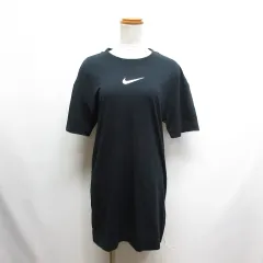 ナイキ NIKE スポーツウェア 半袖 Tシャツ ワンピース S 黒 ブラック ビッグスウィッシュ