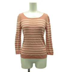 エムケー ミッシェルクラン MK MICHEL KLEIN ニット セーター シルク混 38 ピンク 白 ホワイト 七分袖 ボーダー /PP ■GY58