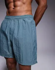 エイソス メンズ 水着 ハーフパンツ・ショーツ ショートパンツ ASOS DESIGN swim shorts in mid length BLUE ブルー