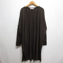 アメリカンホリック AMERICAN HOLIC 美品 長袖 ロング カーディガン 薄手 F 茶 ブラウン 前開き