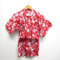 サンリオ ハローキティ 甚平 ワンピース セット 100 赤 レッド 浴衣 和服 子供用
