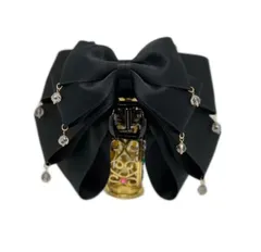 可愛いリボン ヘアクリップ バンスクリップ　ビジュー付き上品エレガント まとめ髪