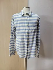 WHO.A.U フーアーユー メンズ ストライプ シャツ 105 スカイブルー