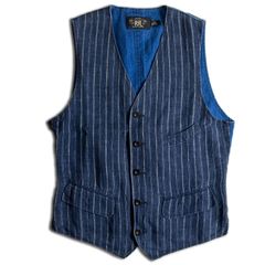 RRL ダブルアールエル インディゴ ストライプ ベスト 新品未使用