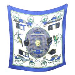 エルメス(Hermes) エルメス スカーフ マフラー カレ 90 レディース シルク マルチカラー ブルー