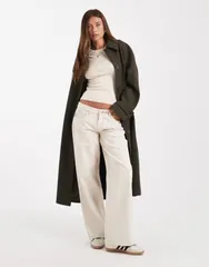 エイソス レディース アウター コート ASOS DESIGN longline car coat in olive Olive オリーブ