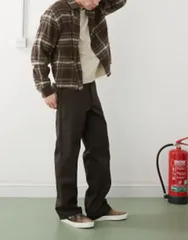 ディッキーズ メンズ ボトムス カジュアルパンツ ストレート パンツ Dickies 874 straight leg work pants in dark BROWN ブラウン