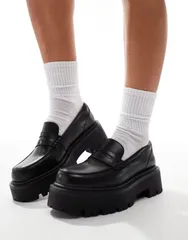 アルド レディース シューズ スリッポン・ローファー ローファー ALDO Cadaycia Chunky Loafer BLACK LEATHER ブラックのサムネイル