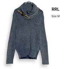 M2683/ RRL RALPH LAUREN ダブルアールエル ラルフローレン インディゴ ショールカラー コットン ニット ヴィンテージ サイズMのサムネイル