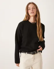コットンオン レディース アウター ニット・セーター クルーネック Cotton Luxe crew neck sweater Black ブラック