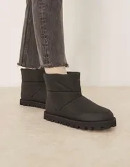 エイソス レディース シューズ ブーツ・レインブーツ ナイロン ASOS DESIGN Audrey nylon snow boots Black ブラックのサムネイル