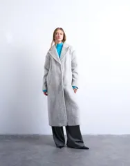 トップショップ レディース アウター コート ドロップショルダー ウール Topshop brushed unlined drop shoulder clean throwon coat with wのサムネイル
