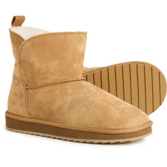 ランズエンド レディース シューズ ブーツ・レインブーツ スエード Lands End FauxShearling Boots Suede For Women English Tan タン
