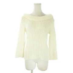 アニエスベー agnes b. ニット セーター 1 白 ホワイト オフショルダーネック リブ編み 長袖 /AO32 ■ECA002