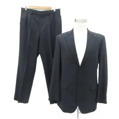 ダーバン DURBAN スーツ セットアップ 上下 テーラードジャケット ミドル丈 スラックスパンツ ロング丈 紺 ストライプ柄 /SY51 ■GY61