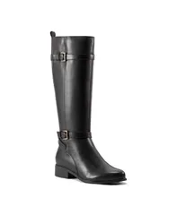 ロックポート レディース シューズ ブーツ・レインブーツ Rockport Womens Harper Wide Calf Waterproof Casual Boots Black Leatherのサムネイル