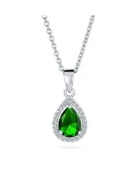 ブリング レディース アクセサリー ネックレス・チョーカー・ペンダントトップ レース Bling Jewelry Cubic Zirconia Classic Large CZ Teardrop Solitaire Pendant Necklace 925 S