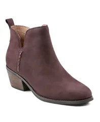 アース レディース シューズ ブーツ・レインブーツ ヒール Earth Womens Marisole Block Heel Booties Dark Red Leather レッドのサムネイル