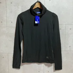 タグ付き BURBERRY BLUE LABEL バーバリーブルーレーベル タートルネック カットソー 長袖 ハイネック トップス 38 ブラック 黒 レディース SU-7-12のサムネイル