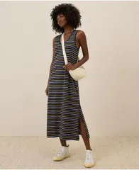 パクト レディース トップス ワンピース ミディワンピース ミディ コットン Pact Womens Organic Cotton Softspun Tank Midi Dress La jolla stripe ストライプ