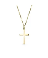 ブリング レディース アクセサリー ネックレス・チョーカー・ペンダントトップ レース Bling Jewelry Delicate Smallatin Cross Pendant Necklace Flat Rose Gold Plated Sterling