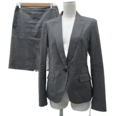 アイシービー iCB スーツ セットアップ テーラードジャケット ミドル丈 シングルボタン フレアスカート ひざ丈 スリット 上下 上11 下9 チャコールグレー /SY46 ■GY58