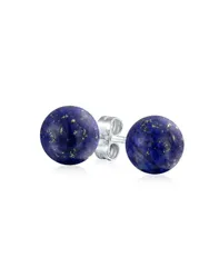 ブリング レディース アクセサリー ピアス・イヤリング Bling Jewelry Simple Dyed Natural Red Coral Ball Round Stud Earringsterling Silver 10MM Blue lapis laz